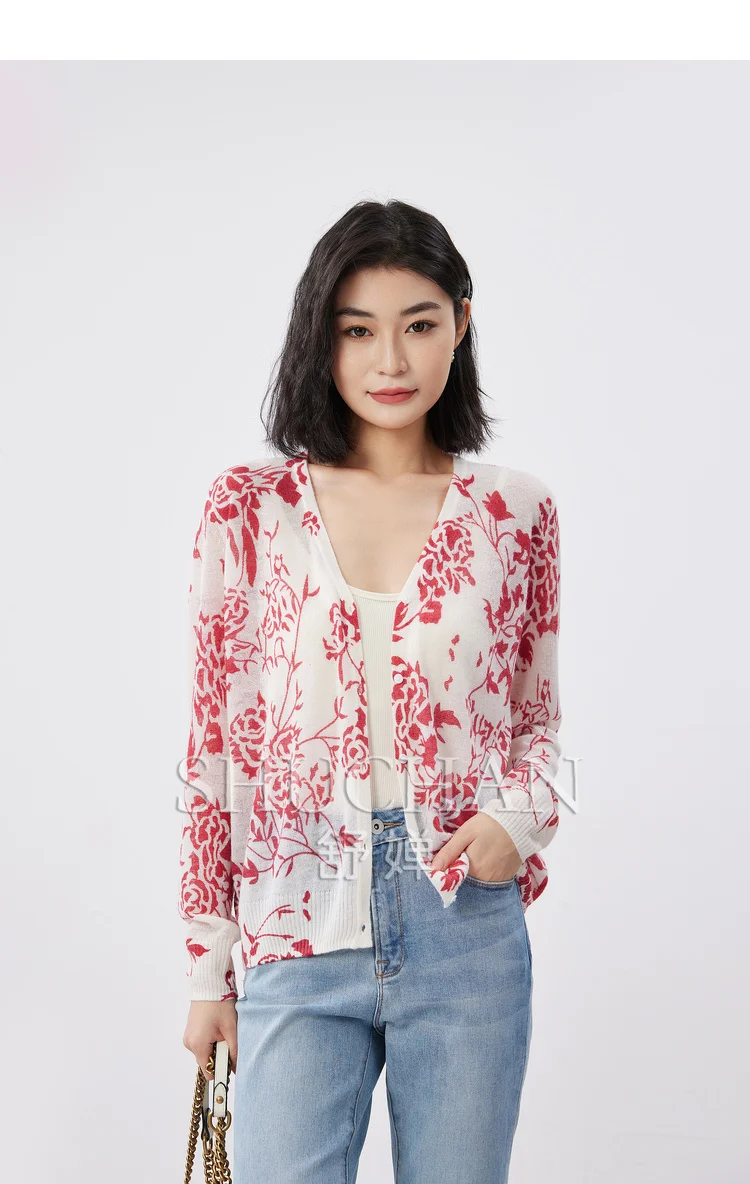 

Elegant Wool Blended V-neck Loose and Thin Knitted Sweater 2024 Autumn Sueter Mujer Invierno Women Cardigan