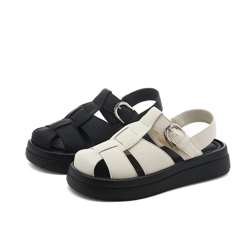 Women's Sandals Closed toe 2025 Summer New Women Roman Sandals Leisure Thick Soled Fashion Hollow Out Women's Shoes Sandals