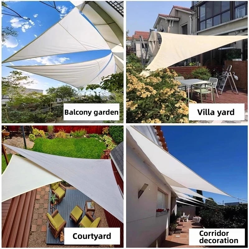 Imagem -06 - Impermeável Triangular Sunshade Vela Exterior Sombreamento Pano Pátio Terraço Piscina Jardim Camping 16 Cores