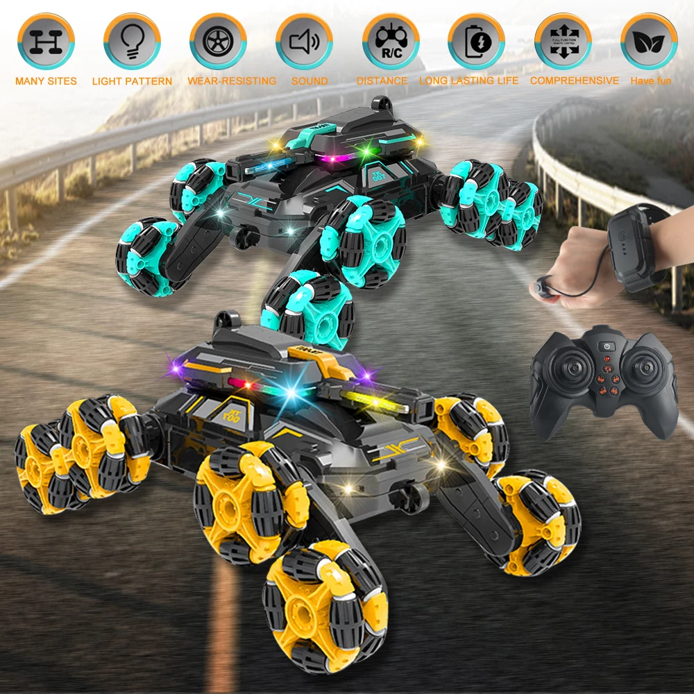 

Радиоуправляемый трюк, детский двухсторонний флип-автомобиль с дистанционным управлением, 2,4G, беспроводной пульт дистанционного управления, высокая скорость 360° ° Автоматические игрушки Rotation Drift