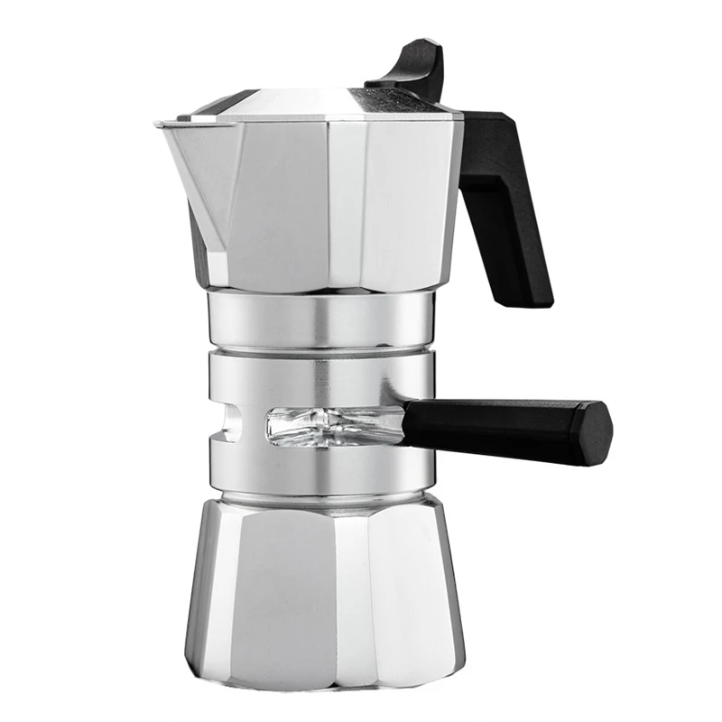 Set Double Valve Aluminum Silver Classic Portable Espresso 120ml Capacity