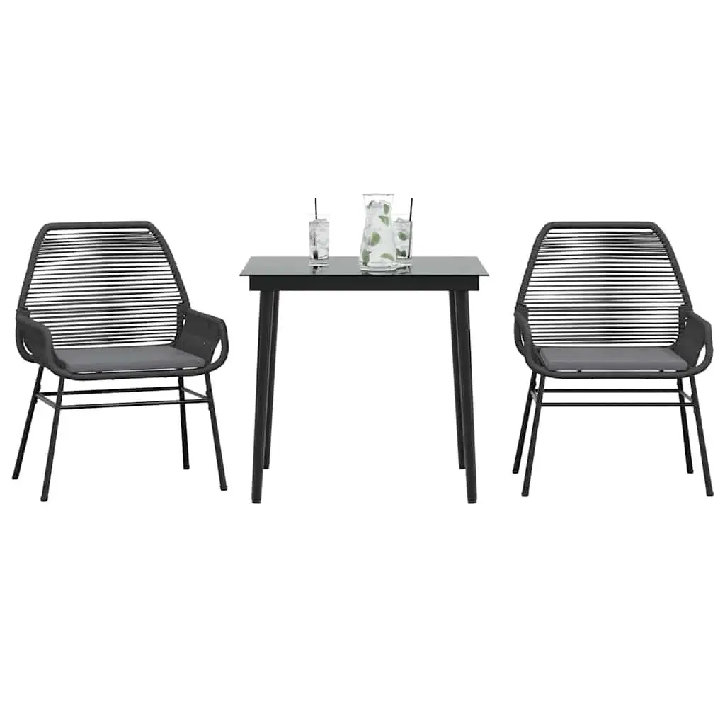 

Elegant Black PE Rattan Garden Dining Set 2-Seater with Removable Covers Stylish and Comfortable Outdoor Furniture