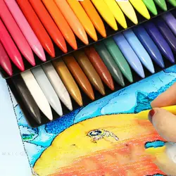 6/12/24/36 Colors Do Not Dirty Hands Plastic Crayon Erasable Painting Tools Triangular Children Wax Pencil Graffiti Oil Stick