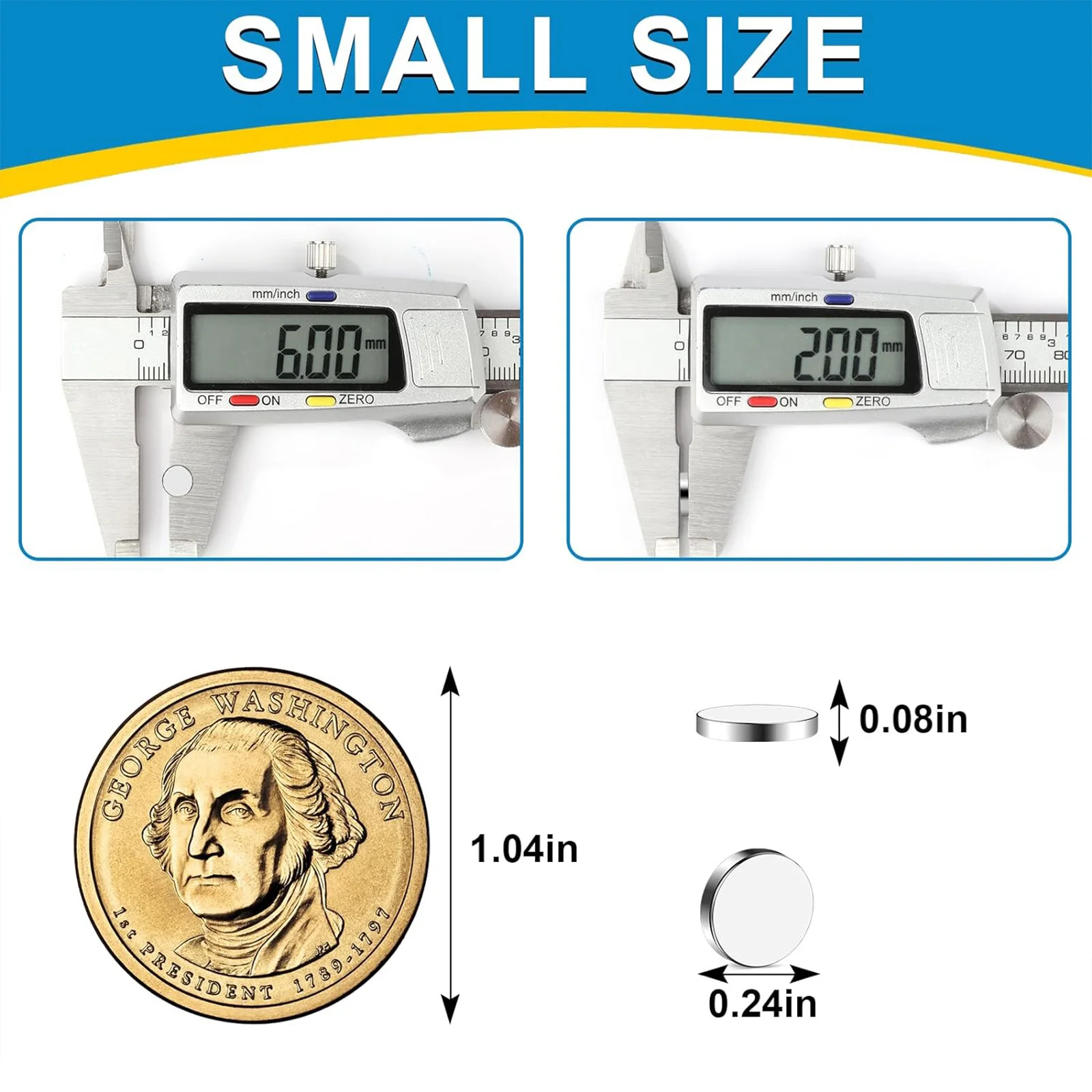 مجموعة مغناطيس قرصي قوية للغاية - 6 × 2 مم للثلاجة DIY بناء العلوم والحرف اليدوية والأغراض التعليمية قوة مغناطيسية قوية