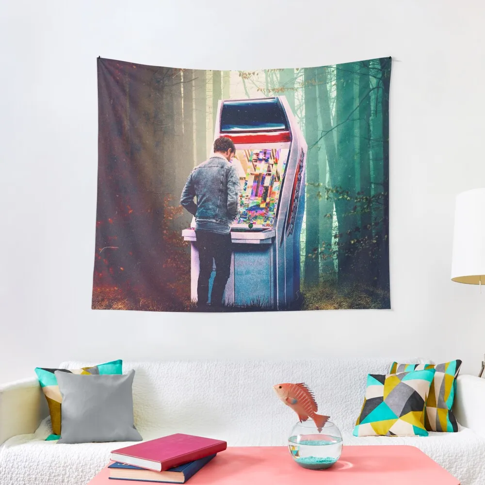 Glitched Tapestry Cute Decor Room Aesthetic Living Room Decoration Tapestry