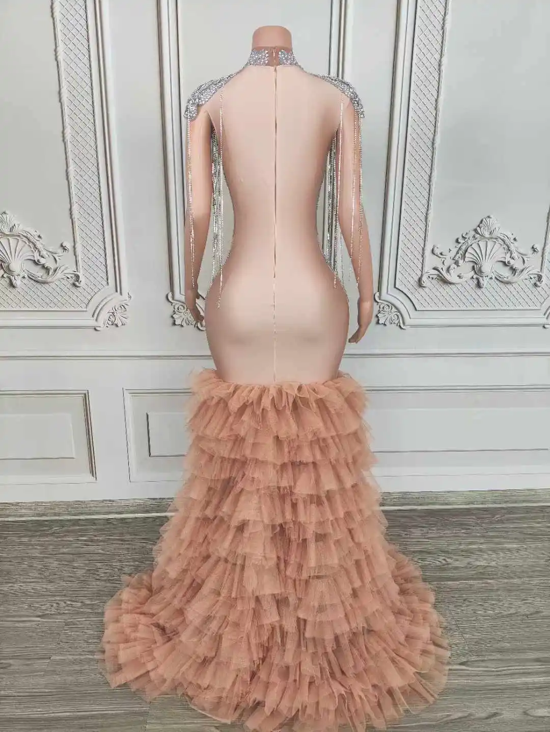 Glitzernde Damen-Göttin, Senior, Geburtstag, Abend, langes Kleid, Fotoshooting-Requisiten, Heimkehr, Feiern, Las Vegas, Show, Drag Queen-Kostüm