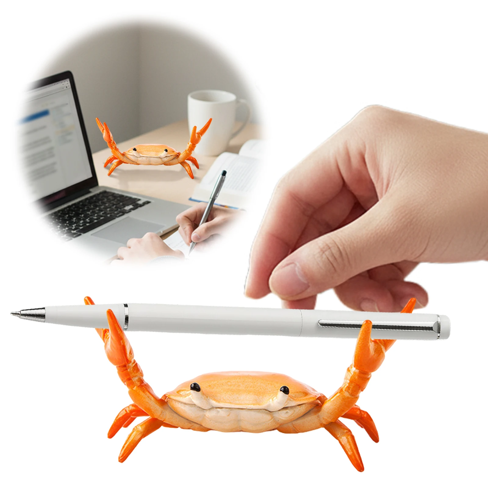 

Милый держатель для ручек в форме краба, декоративная скульптура, прочные настольные аксессуары, новинка, подставка для офиса, дома, рабочего стола, стола