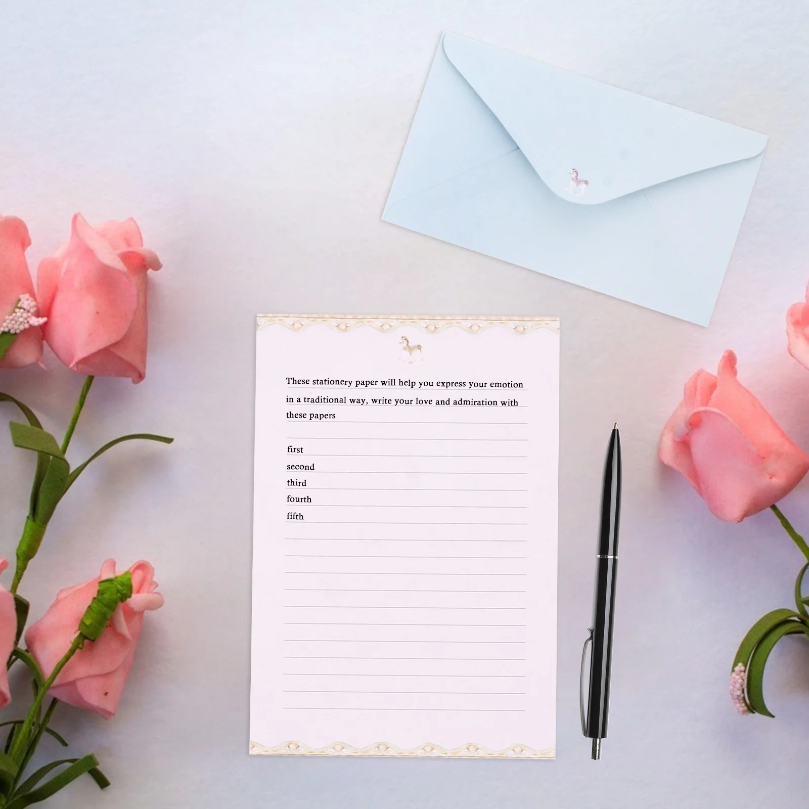 

8Sets Floral Animal Theme Writing Paper A5 Delicate Pattern Letter Set for Expressing Emotions with Craft Stickers Decoration