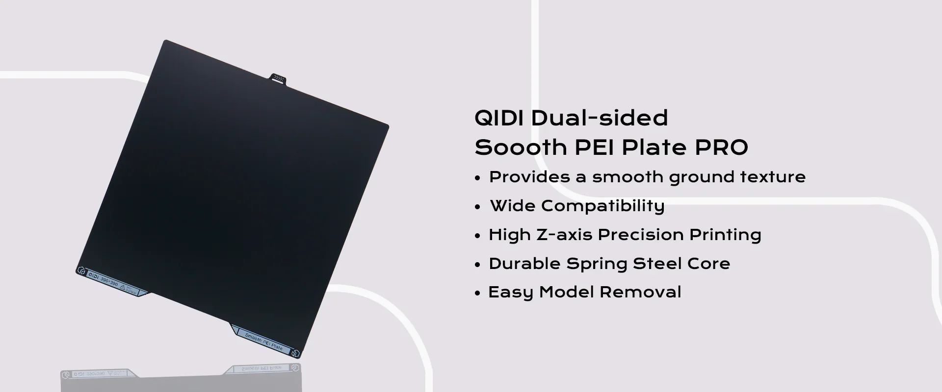 Original QIDI MAX4 Dual-sided Smooth Plate | Smooth PEI Build Plate for QIDI MAX4 ONLY | Flexible Spring Steel Platform