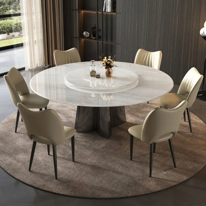 Round Luxury Dining Table Modern Kitchen Restaurant Coffee Lounge Dining Table Space Saving Designer Muebles Salon Furniture