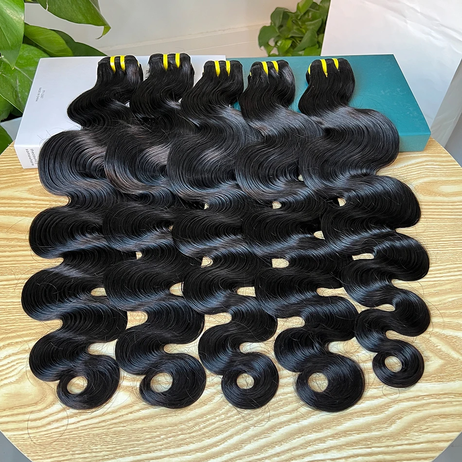 Maki 10A Grade Body Wave 100% Raw Real Human Hair Bundles Wavy 10-30 inches Curly Hair Weave Extensions For Women