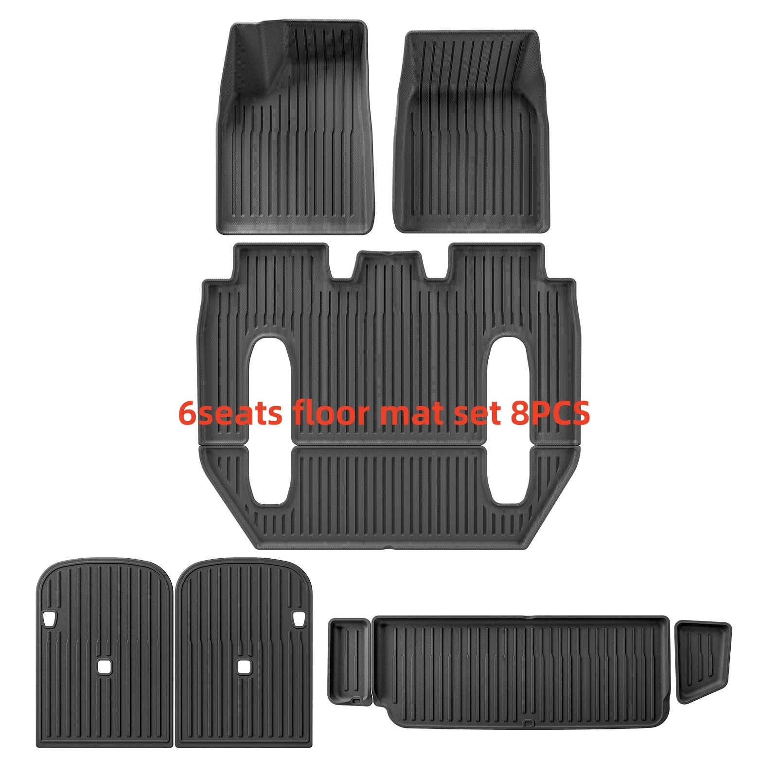 Für Tesla Model X 2024 5/6/7-Sitzer TPE 3D Autofußmatten Kofferraummatte Wasserdichter Schutz Linkslenker – Detail 21
