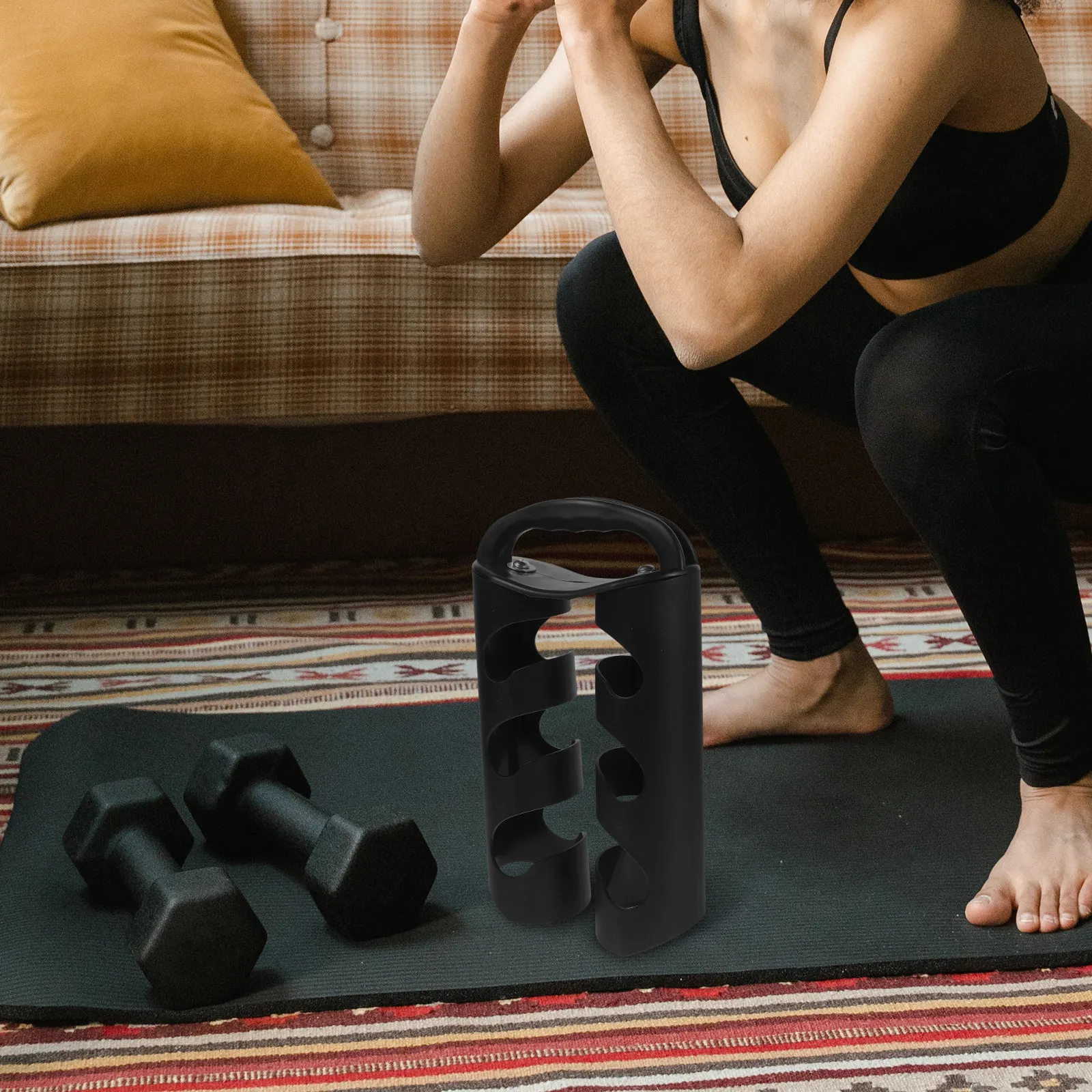 

Compact Plastic Dumbbell Rack Small Space-Saving Home Gym Storage Stand for Dumbbell Holder Weight Display and Organization