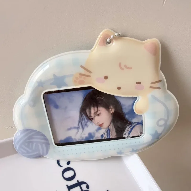 

Aesthetic Gray Clover Kpop Photocard Holder 3 Inch Photo Frame Protector Case for K-Pop ID Cards Decorated Photo Card Organizer