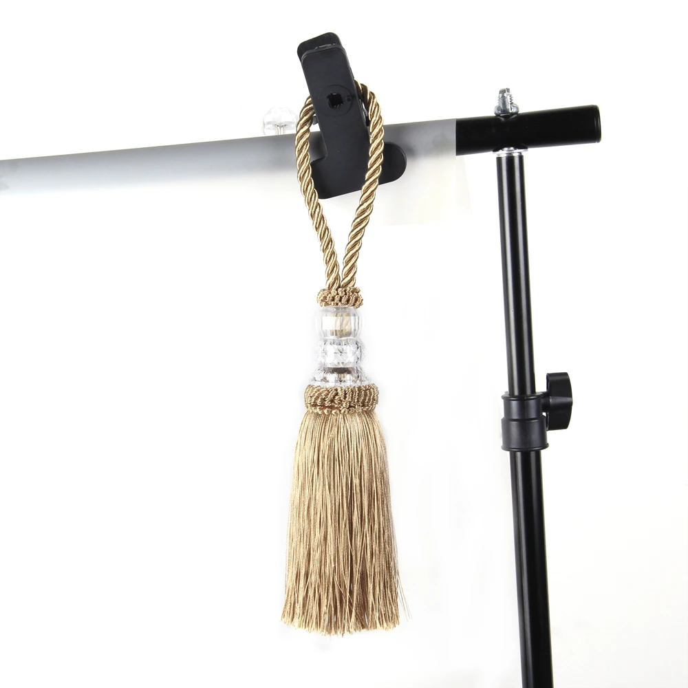 2Pcs Crystal Beads Tassel Fringe Hanging Rope Braided Craft Tassels Pendant DIY Key Tassel Trim Curtain Cabinet Home Decoration