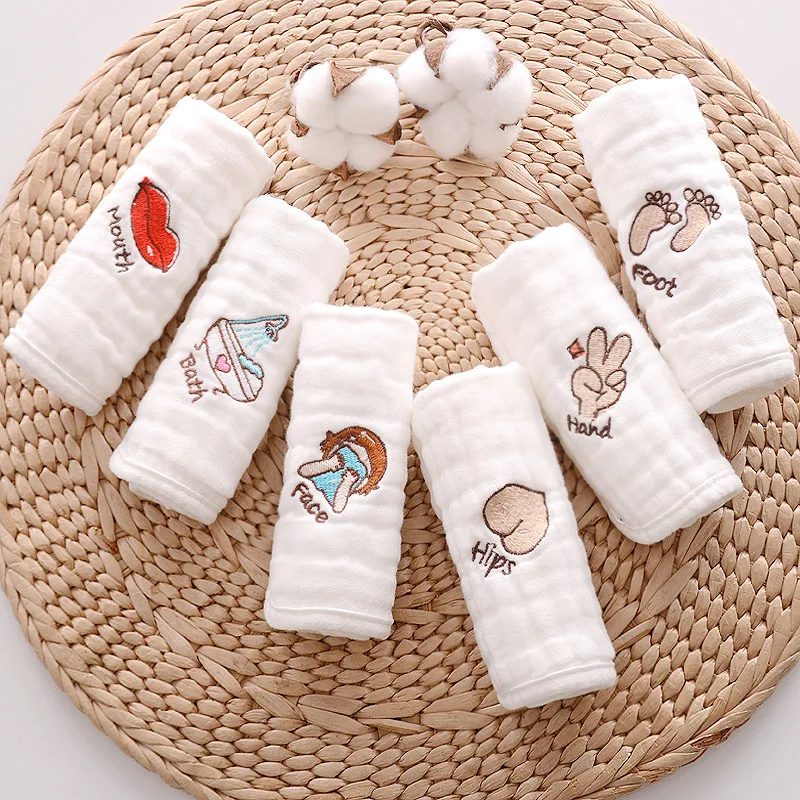 Children Cute Hangable Cotton Baby Cartoon Kids Feet Mouth Face Towel Bath Towel Saliva Towels Handkerchief