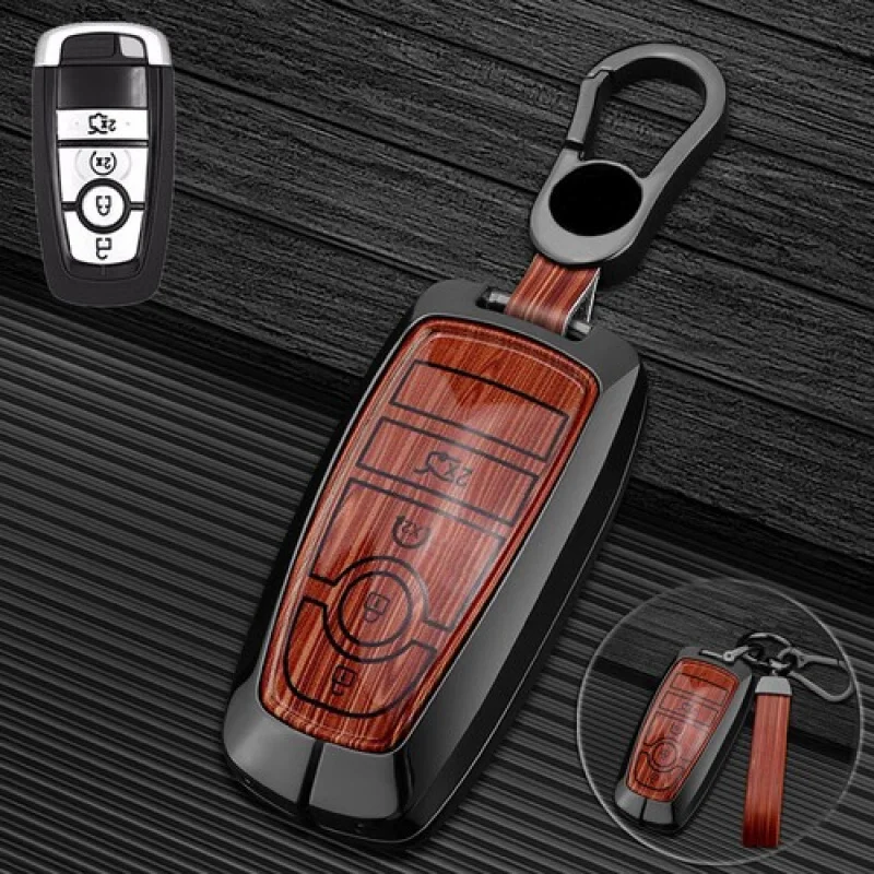 

Кожаный чехол для ключей от автомобиля A + из цинкового сплава для Lincoln MKC Continental MKZ Navigator