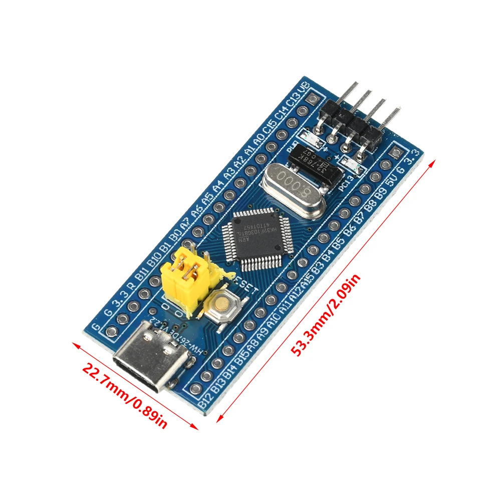 Typ C STM32F103C8T6 Mikrocontroller-Entwicklungsplatine, unterstützt das Brennen der Mindestsystemplatine, Lernkernplatine