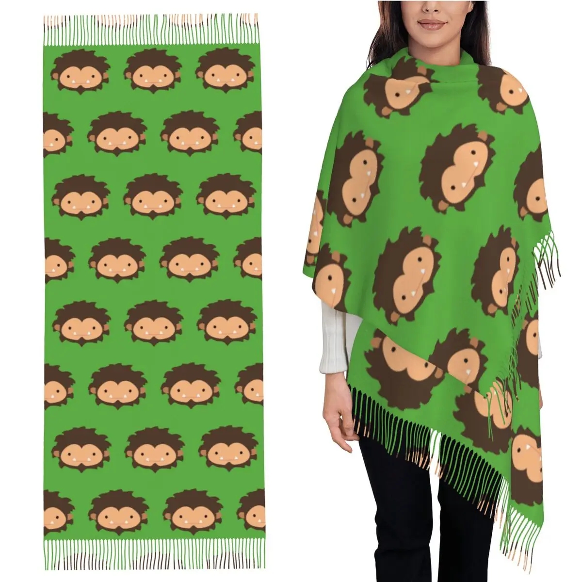 

Sneaky Sasquatch, большой головной платок, шарфы с кисточками, женские мягкие теплые шали и накидки, большая осенне-зимняя шаль