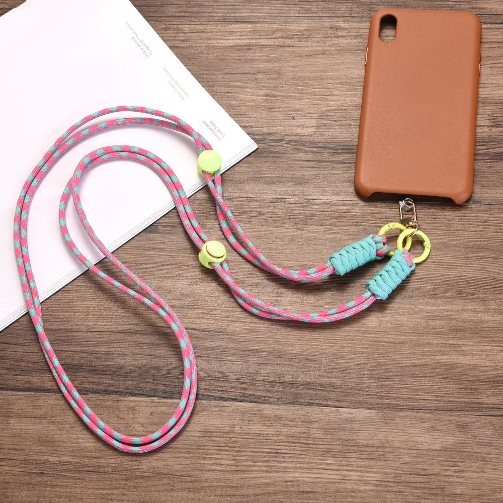 Fashion Leisure Mobile Phone Lanyard Nylon Strap Adjustable Telephone Chain Straps For Long Style Women Men Cellphone Rope