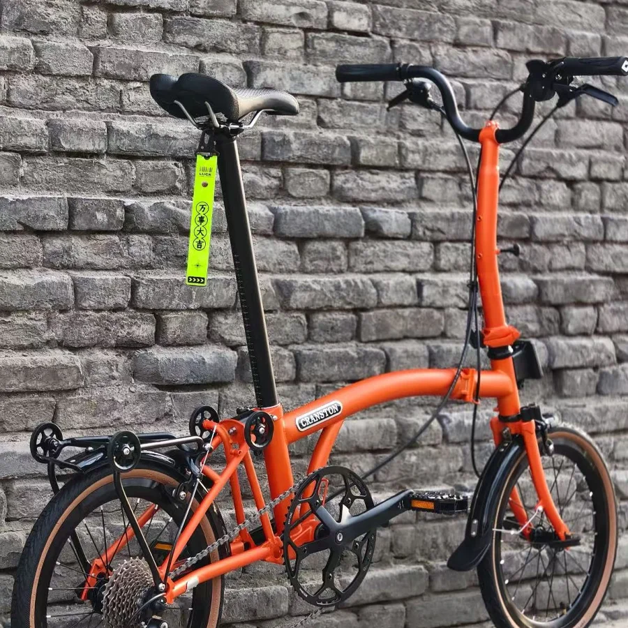 

Vitality Orange M/S 9-скоростной 16-дюймовый легкий складной велосипед из углеродного волокна, руль Schwalbe, уличный велосипед для взрослых