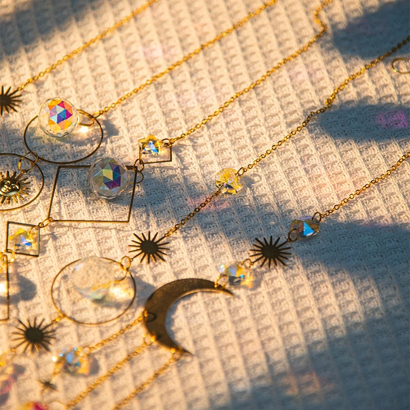Kristall-Sonnenfänger, Kristall-Windspiele, Garten, Regenbogen-Sonnenfänger, Garten, hängender Anhänger, Fenster, Wind, Musik, Hausgarten-Dekoration – Detail 11