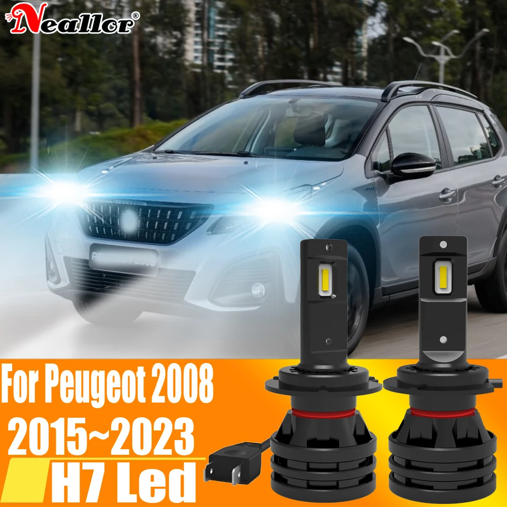 

2 шт., Автомобильные светодиодные лампы H7 Canbus H18 6000K 12 В 55 Вт для Peugeot 2008 2015 ~ 2023