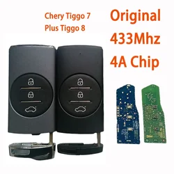 for Original 3 Button 433Mhz 4A Chip Remote Car Key For Chery Tiggo 7 Plus Tiggo 8 Plus Smart Control Car Key