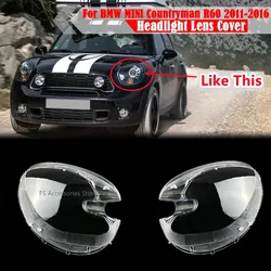 Left / Right Headlight Cover Headlamp Lens Cover For BMW MINI Countryman R60 2011 2012 2013 2014 2015 2016 Lampshade Cover