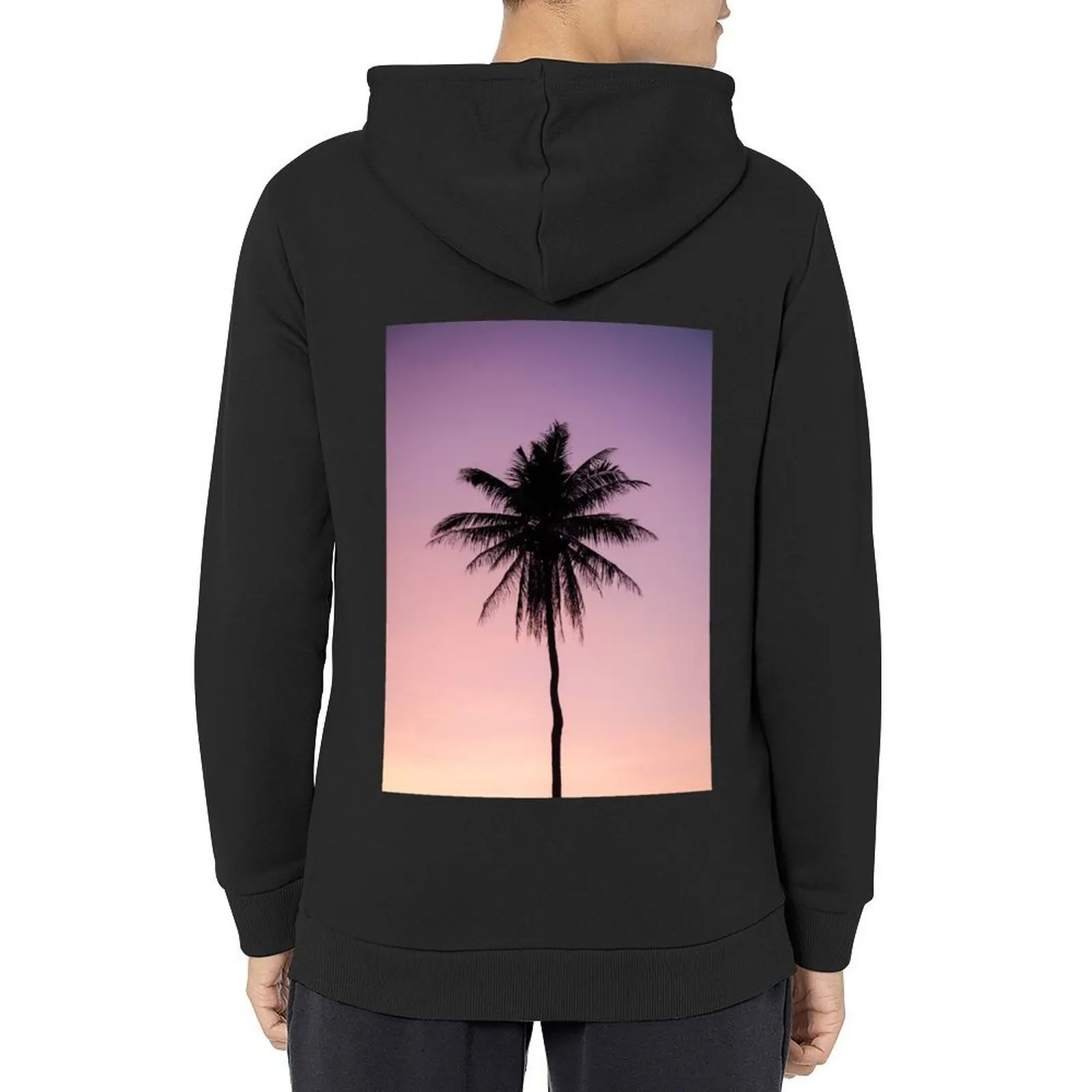 

Purple Palm Tree Sunset Sky Hoodie mens designer clothes blouse autumn new products hooded shirt men's oversize hoodie