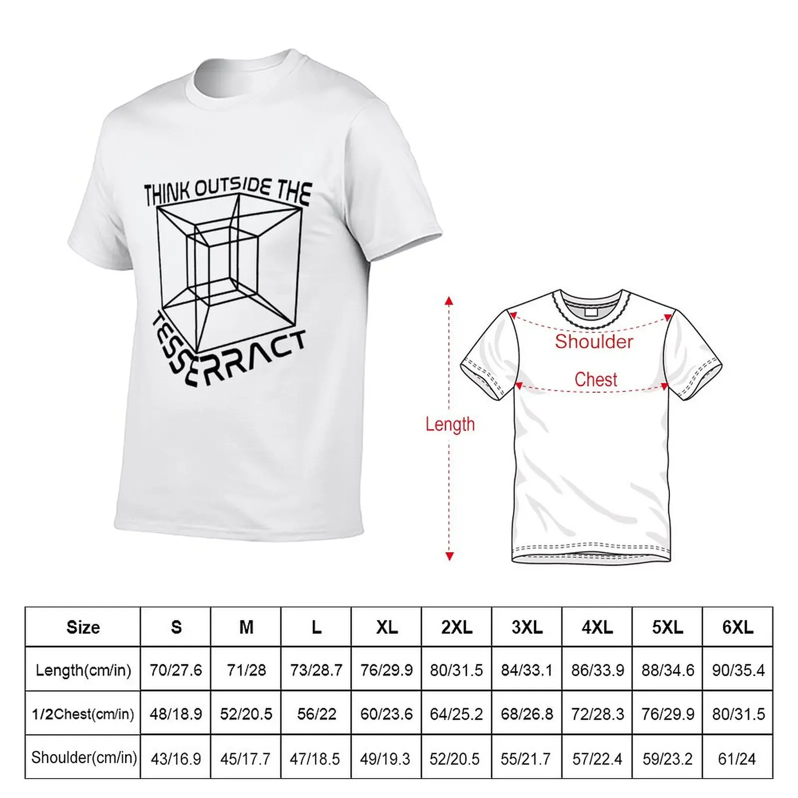 New Think Outside the Tesseract Hypercube Math Teacher Student Gift Black Text T-Shirt T-shirt short mens t shirts