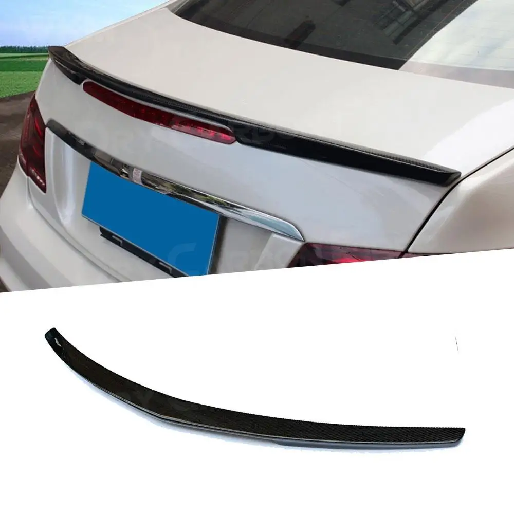 

For W207 C207 Carbon Fiber Rear Bumper Trunk Lip Spoiler Wings for Mercedes Benz E Class E260 E350 Coupe 2 Door 2010 - 2016