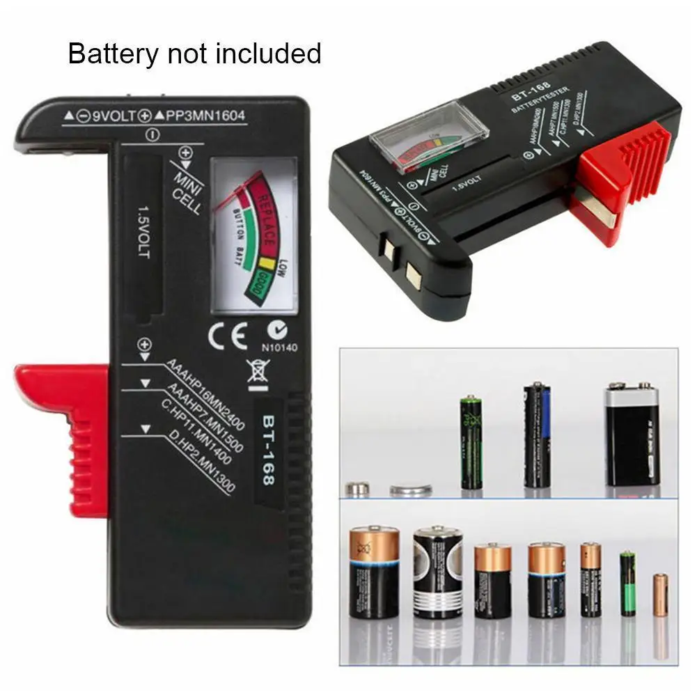 

Battery Tester Universal Battery Checker Small Battery Testers For Power Level Of All 1.5V & 9V Batteries Button Cell Household