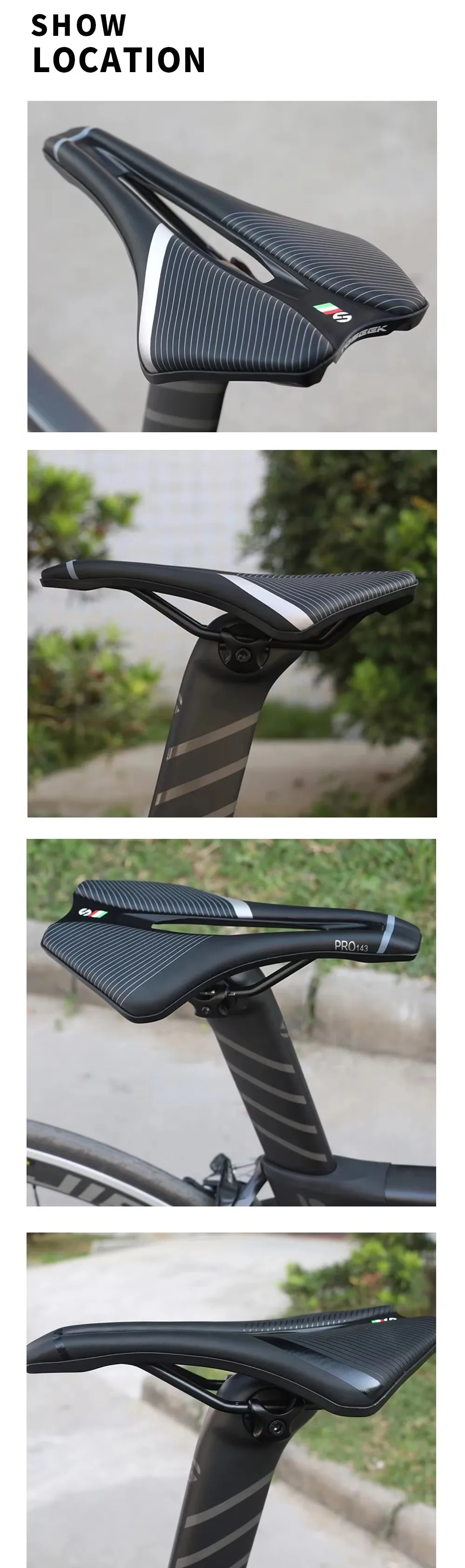 TOSEEK MTB Rennrad-Sattel - Ergonomisches Design Breiter Komfortabler EVA+Superfaser-Ledersitz Hohl Ultraleicht für Lange Touren TT – Detail 9