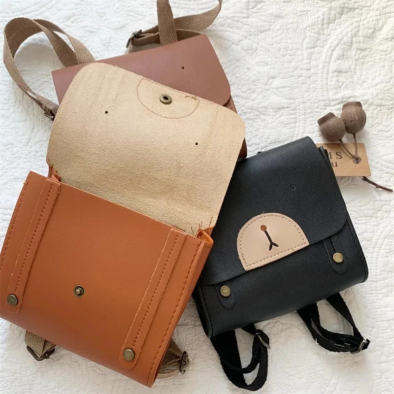 กระเป๋า tas ransel Bayi หมีกระเป๋าหนัง PU สำหรับเด็กนักเรียนอนุบาลสำหรับเด็กผู้หญิงเด็กผู้ชายกระเป๋าสะพายไหล่ของเด็ก2-8Y ขนาดเล็ก