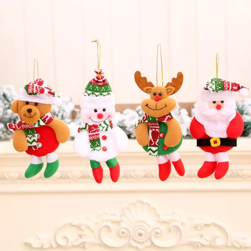 1/4Pcs Christmas Cloth Doll Pendant Cute Felt Elk Hanging Ornament Christmas Tree Hanging Doll Home Party New Year Decoration