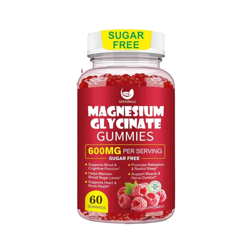 

120 pieces of magnesium glycinate gummies, 600mg high absorption magnesium containing L-threonine, sugar free and non GMO