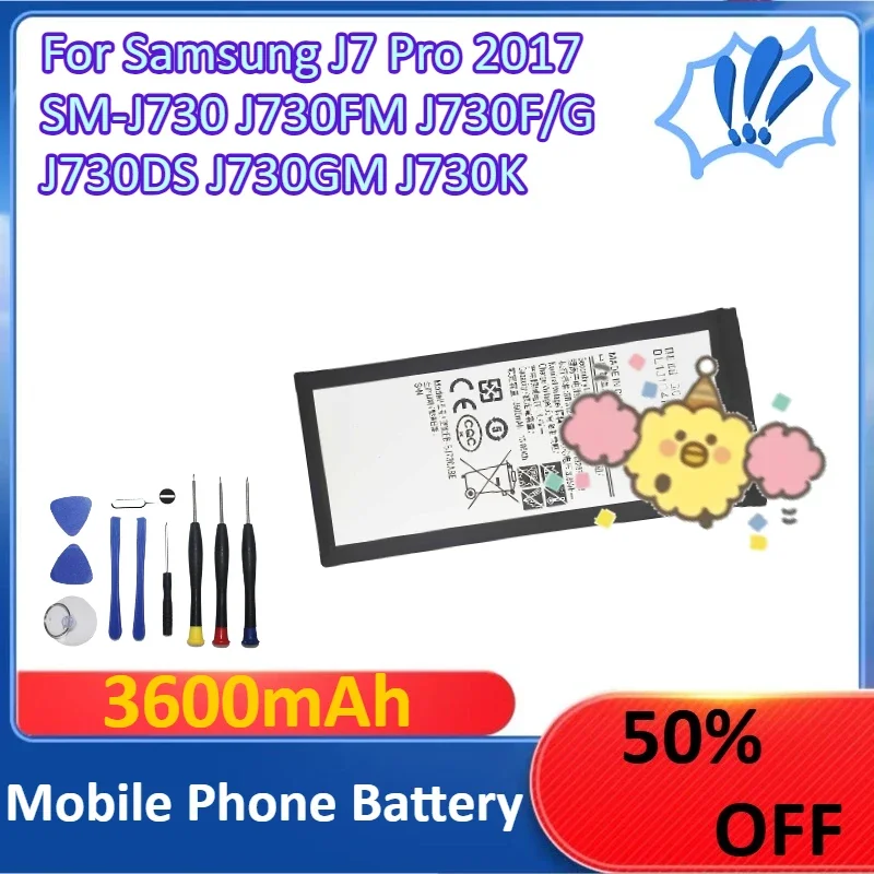 [EB‑BJ730ABE] for Samsung J7 Pro 2017 SM‑J730 J730FM J730F/G J730DS J730GM J730K Mobile Phone Battery 3600mAh +Tools