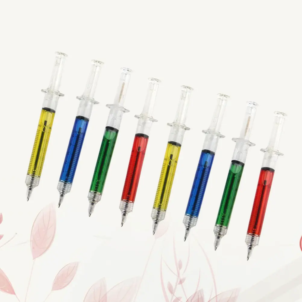 

15Pcs Ballpoint Pen Needle Tube Creative Slim Lightweight Funny Stationery for School Office Home Realistic Design Mixed Style