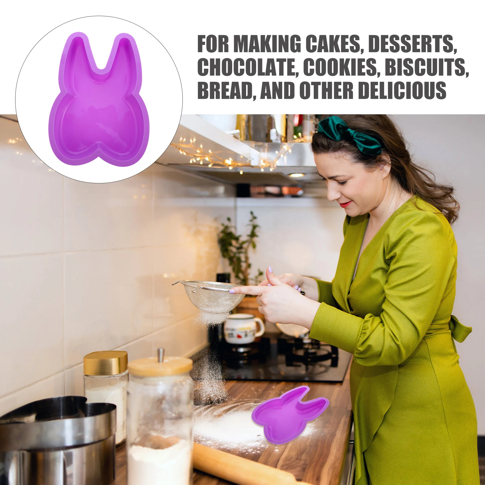 

Rabbit Ear Mold Chocolate Making Cake Molds Bakeware Set Pan Silica Gel Fondant for Baking