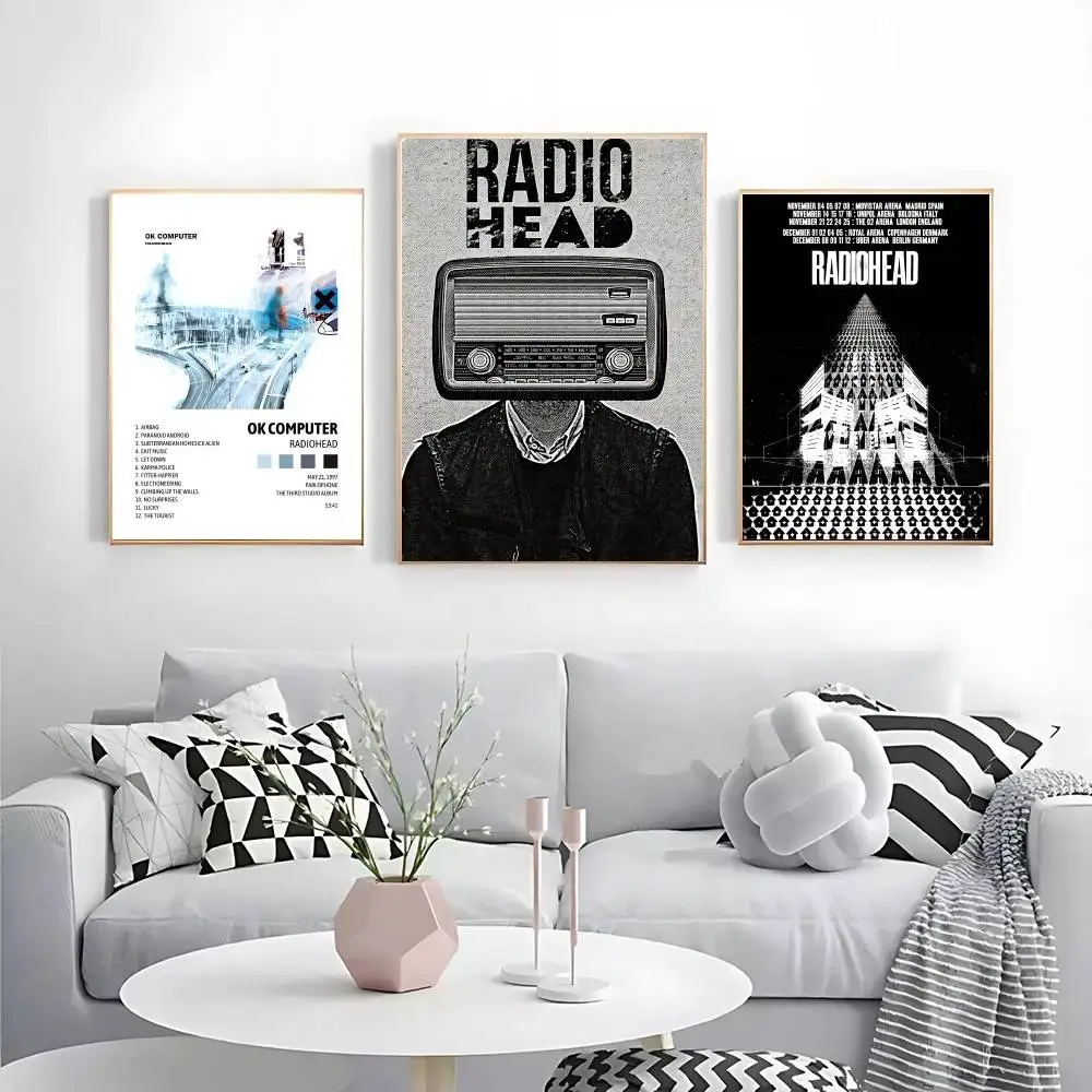 Art Rock Band R-Radiohead Posters Kraft Paper Vintage Poster Wall Art Painting Study Aesthetic Art Wall Stickers