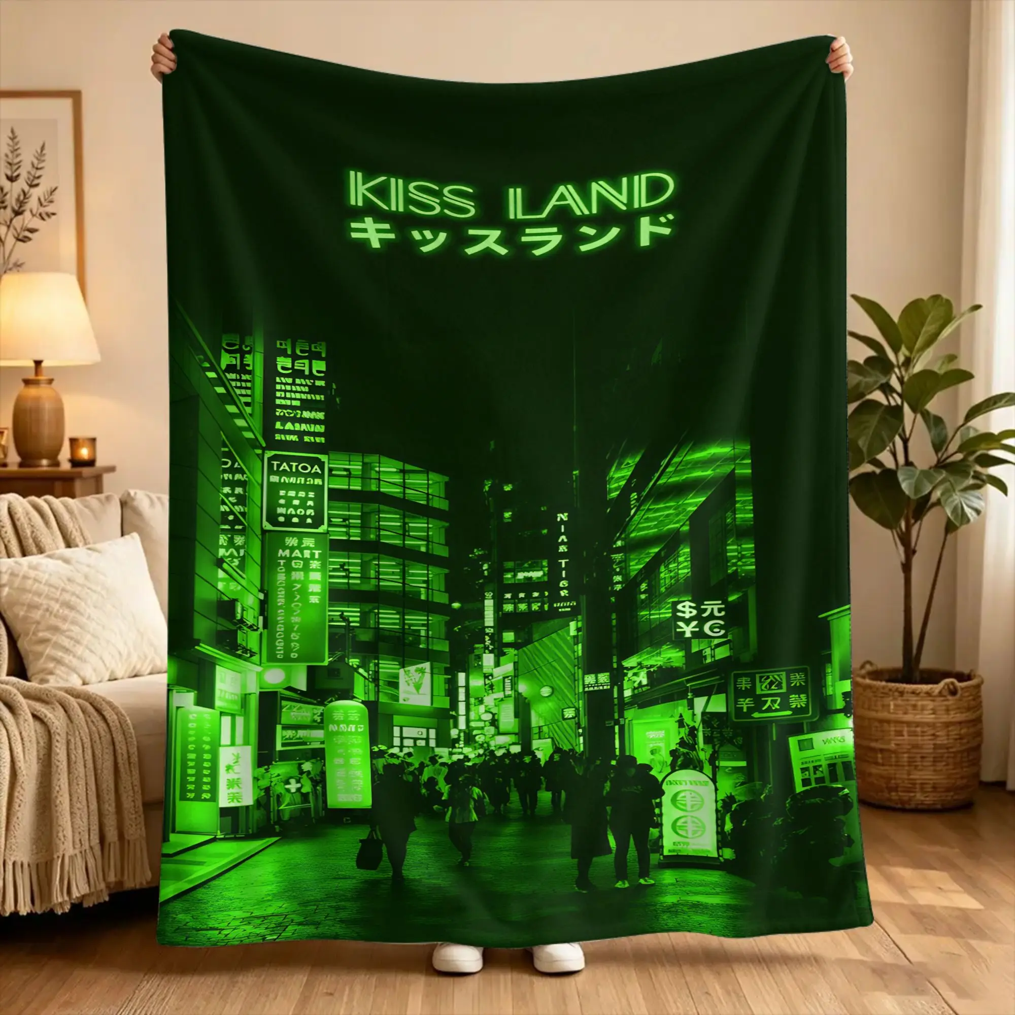 The W-weeknd Kiss Land  Flannel Blanket Winter  Soft Bedding Throws for Girls Boys Couch Bed Graphic Bedspread Sofa Bed Cover