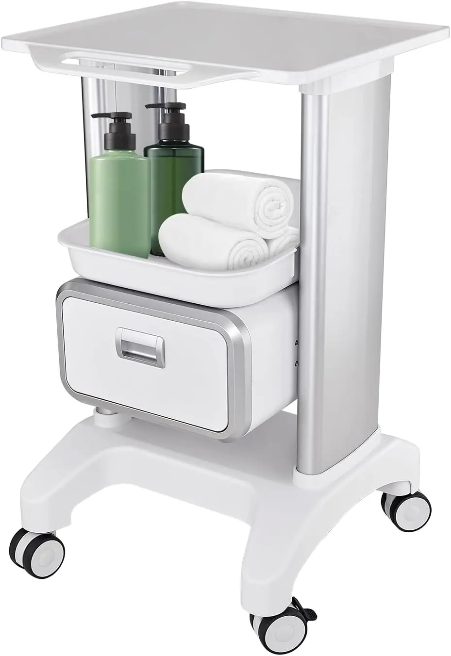 table Professional Medical Trolley Cart Load 130 Lbs With Drawers And Silent Wheels For Beauty Spa Home Hospital Office