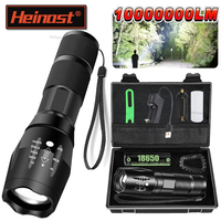 High Power T6 LED Flashlights Camping Torch 5 Light Modes Zoom Light Aluminum Alloys Waterproof Material External 18650 Battery