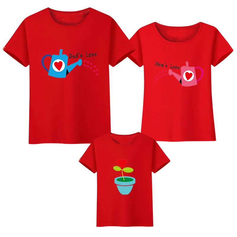 

Best Cotton T Shirts Family Watering Flower T-shirt Family Matching Outfits Family Clothes Dad Mom and Children Shirt