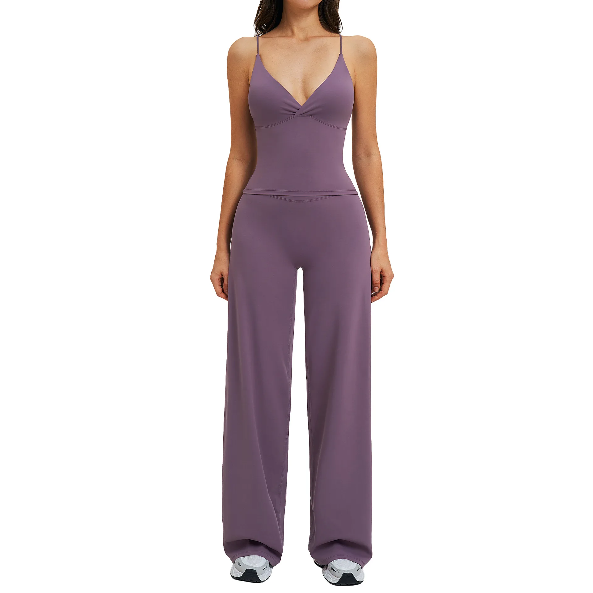 

Maxdutti Woolen Exercise Set Wide Leg And Beautiful Back Leisure Set Outdoor Cycling And Running Yoga Set Woman Clothes Pant Set