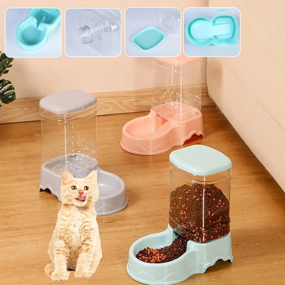 

Combination Pet Feeder Dispenser Large Capacity Pet Water Fountain Drink Bowls Automatic Cats Food Storage Ciotola Gatti 고양이 그릇