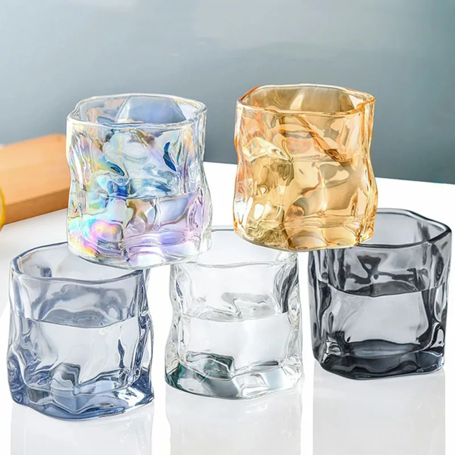 Unique Irregular Beer Glass with Ins Style Twist Design with A Unique Style and Colorful Appearance Cup tea Coffee shot glass