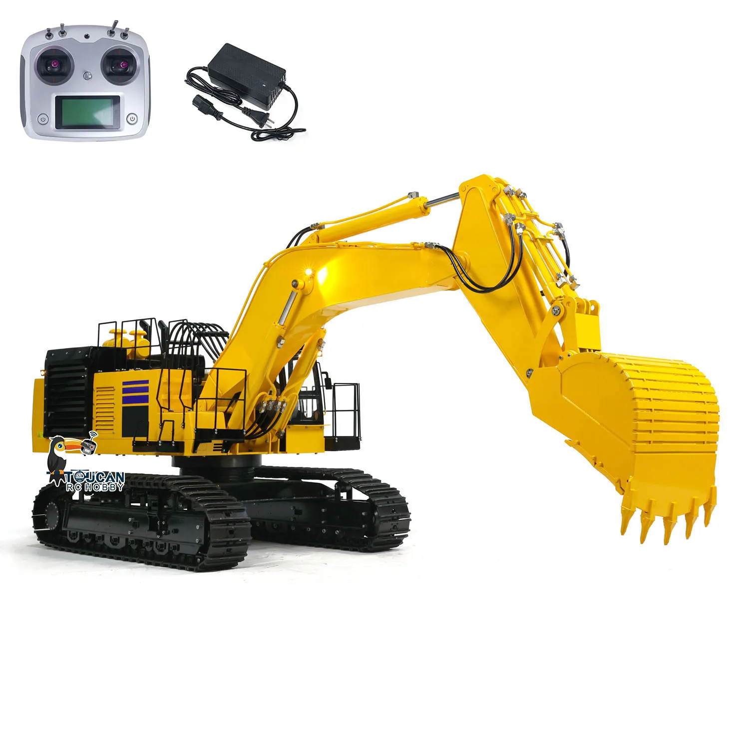 In Stock 1/8 Scale RC Hydraulic Excavator PC1250 Metal Heavy Duty Construction Finished Digger Truck Car Vehicle Tot Toy Model