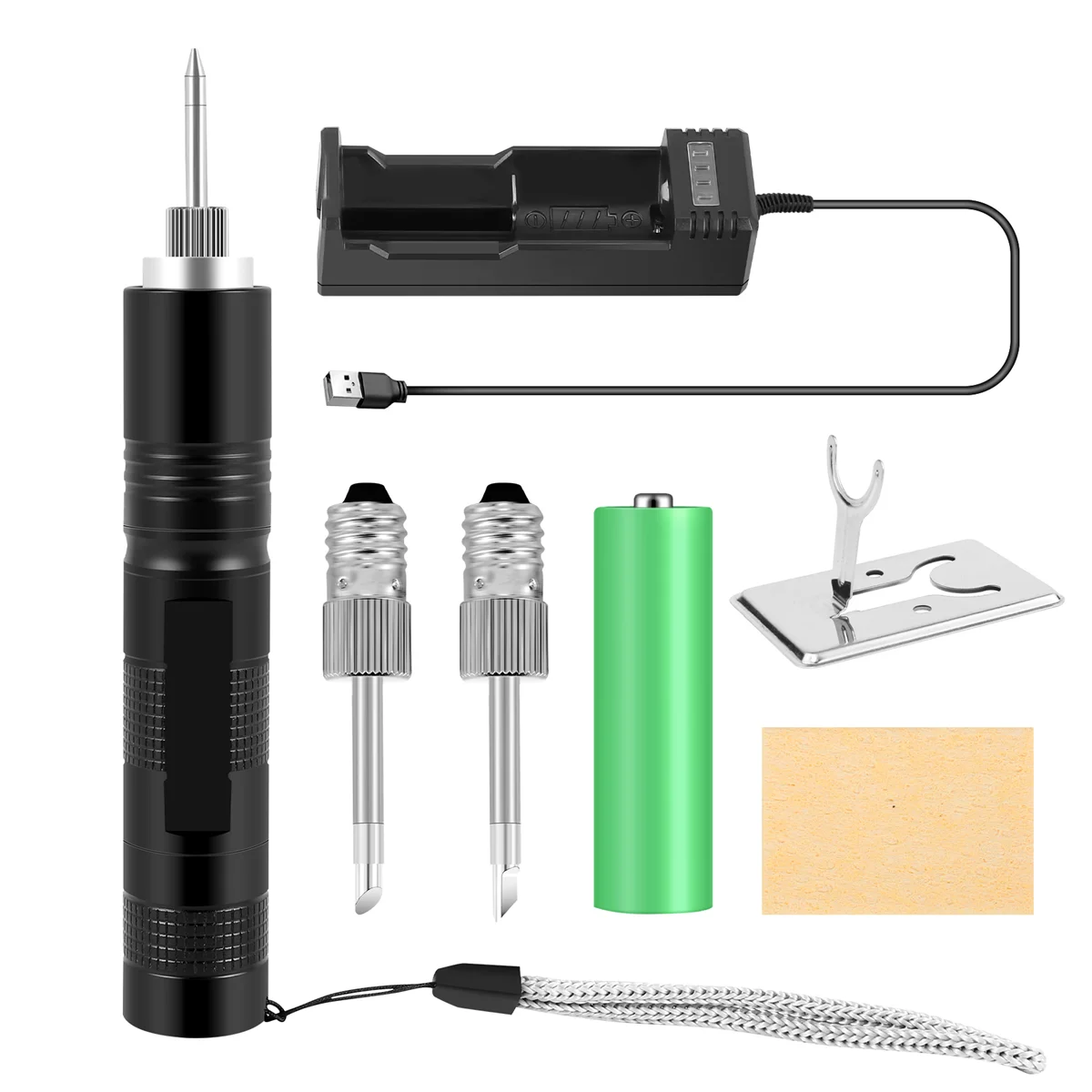 New E10 Interface Battery Soldering Iron Electric USB Wireless Soldering Iron 18650 Battery Powered with LED Light